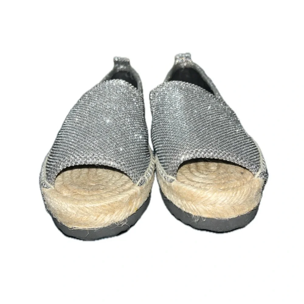 NWOT Michael Kors Peep Toe Sparkle Espadrilles, Size 7M